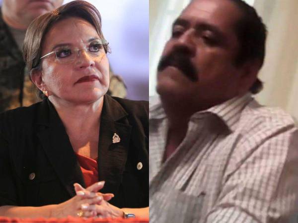 A la izquierda, la presidenta de Honduras Xiomara Castro; a la derecha, su cuñado Carlos Zelaya, quien fue captado en un video negociando con narcotraficantes.