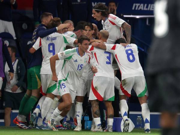 Así celebró Italia ante Francia en la primera fecha de la UEFA Nations League.