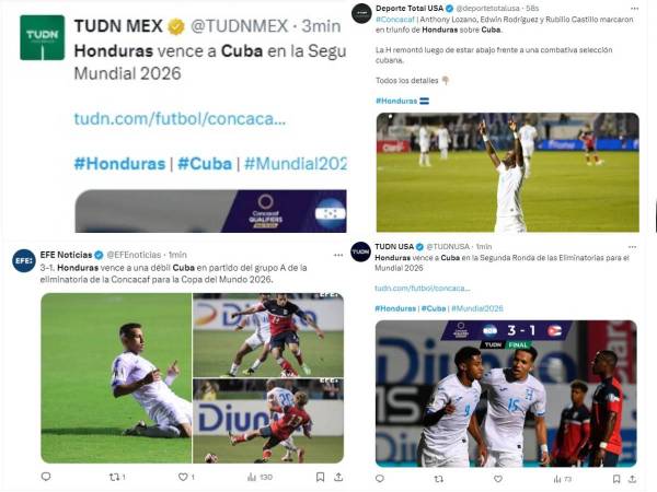 La selección de Honduras volvió a ganar un partido en eliminatoria, su víctima fue Cuba y esto dicen los medios deportivos