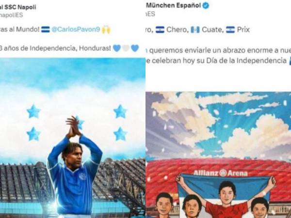 Diferentes clubes de fútbol han sorprendido a Honduras por los 203 años de independencia. Bayern Múnich fue uno de los equipos que felicitó al país cinco estrellas. Aquí te lo contamos cuáles son.