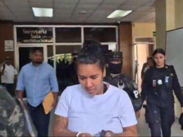 Ciria Griceli Figueroa Hernández, tras salir de su audiencia.