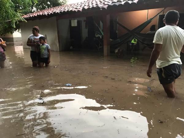 El caudal del río Goascorán sigue elevado, provocando inundaciones en la zona de El Cubulero, Alianza, Valle, según informó la Secretaría de Gestión de Riesgos.