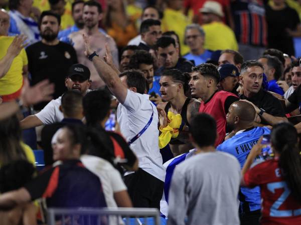 Darwin Núñez y Ronald Araújo se pelearon con los aficionados de Colombia.