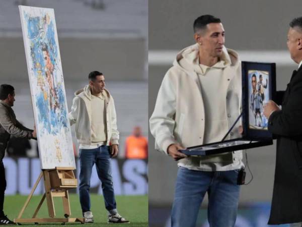 Ángel di María, recientemente retirado del seleccionado argentino, fue homenajeado este jueves en el Estadio Más Monumental de Buenos Aires