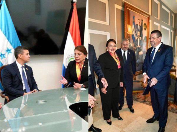 Momento en que la presidenta Xiomara Castro sostendría reuniones bilaterales con sus homólogos de Costa Rica, Rodrigo Chaves y Santiago Peña de Paraguay.