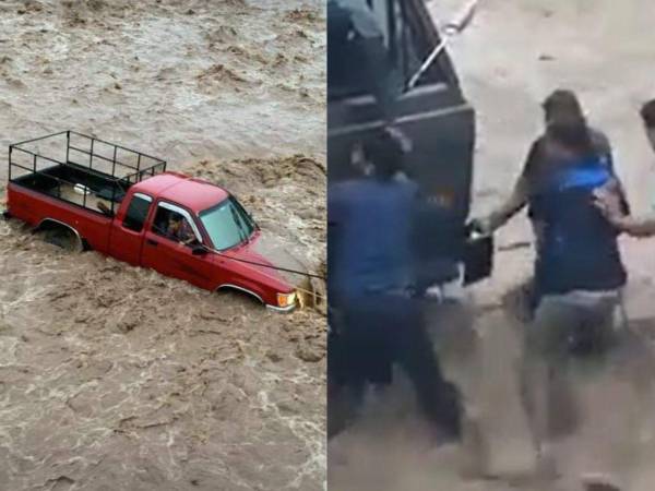 Una pareja logró ser rescatada en Corquín tras casi ser arrastrada por el río Arauco.