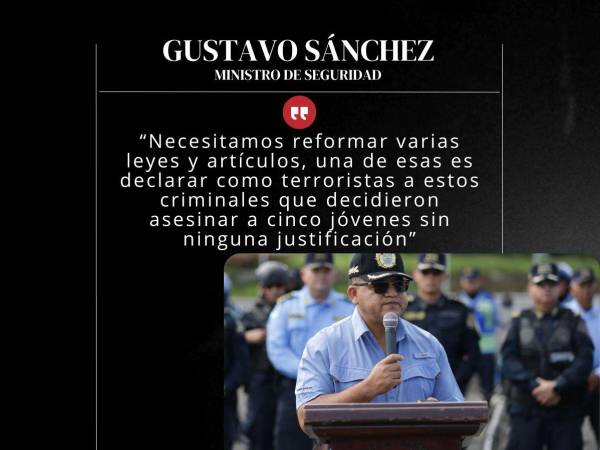 La necesidad de rentar una vivienda llevó a la muerte a una pareja y a sus amigos en la colonia Mirador de Oriente de Tegucigalpa, pues según el ministro de Seguridad, Gustavo Sánchez, no había ninguna justificación para que los pandilleros los raptaran y asesinaran, más que el interés que los criminales tenían en el inmueble. Aquí sus frases más destacadas sobre el doloroso caso.