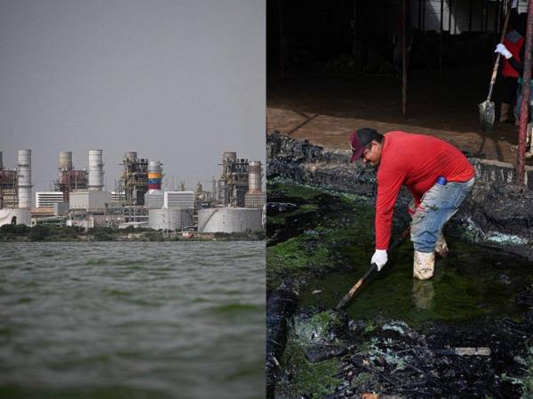 Una pátina negra de petróleo sobre aguas color té verde salpicadas de gotas de gasolina revela la triste realidad del Lago de Maracaibo, el mayor de América del Sur, y simboliza el vertiginoso declive de Venezuela.