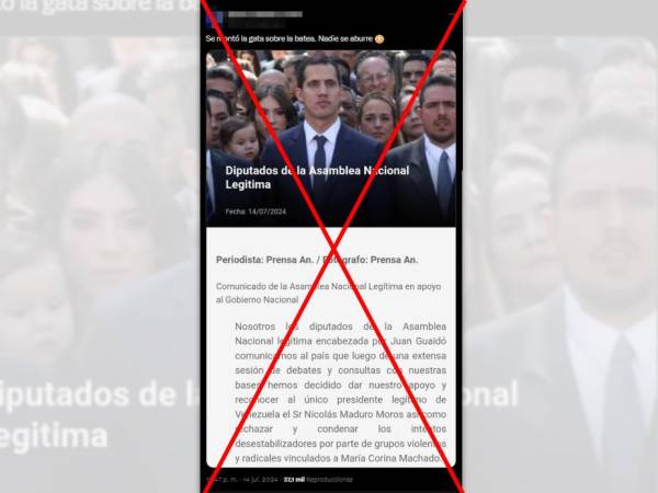 Captura de pantalla de la desinformación viralizada desde el 14 de julio.