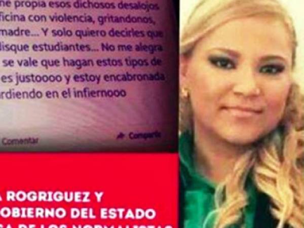 Karina Dimayuga Rodríguez escribió el mensaje en Facebook.