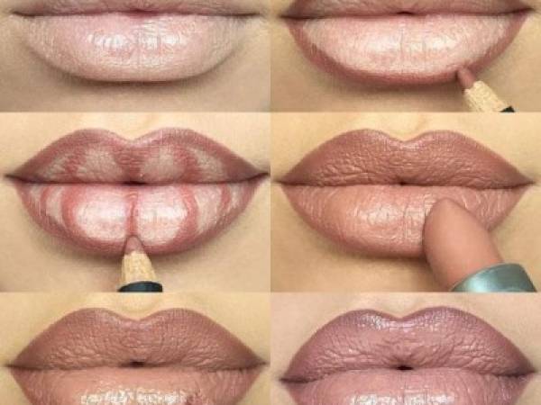 Para una ilusión de labios más llenos utilice un delineador un tono más oscuro que el labial.