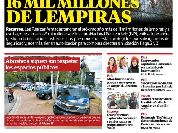 FF AA y el INP manejarán 16 mil millones de lempiras