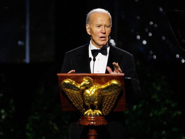 El presidente de Estados Unidos, Joe Biden mientras habla en uno de sus discursos políticos.