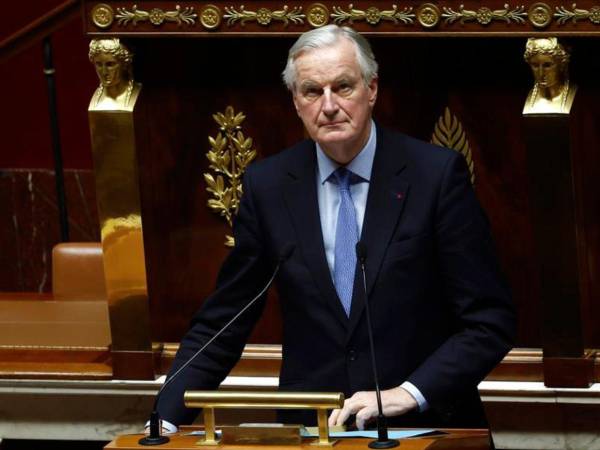 El primer ministro francés, Michel Barnier, durante su intervención en la Asamblea Nacional donde se votó una moción de censura que le ha supuesto la pérdida del cargo.er 2024.