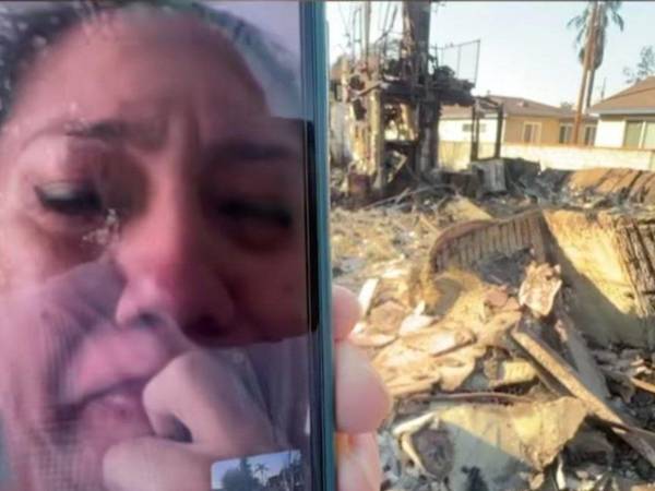 Yessica Villanueva, residente Altadena en el condado de Los Ángeles, perdió su vivienda por los voraces incendios, lamentando con dolor este suceso.