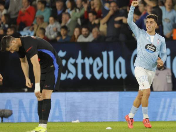 Hugo Álvarez anotó el gol del empate para el Celta de Vigo ante el FC Barcelona.