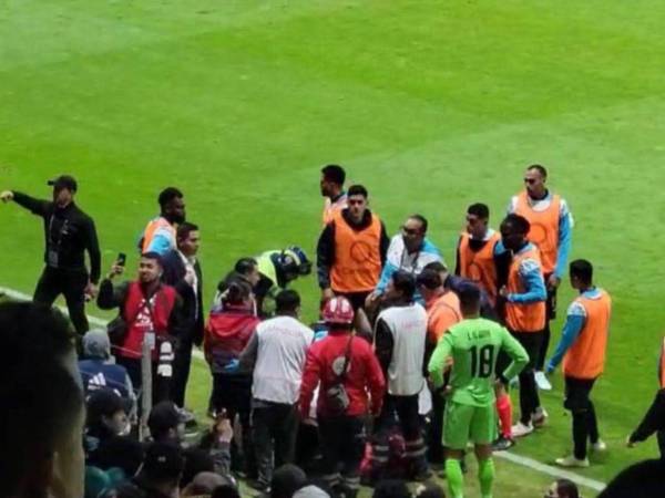 En el segundo tiempo, la afición mexicana le arrojó un objeto al preparador físico de la Selección de Honduras, acto similar a la agresión contra “Vasco” Aguirre del pasado 15 de noviembre.