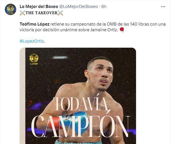 Teófimo López gana y esto dicen los medios tras derrotar a Ortiz