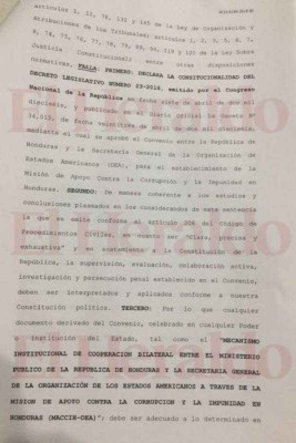 Corte Suprema de Justicia declara Constitucional a la Maccih