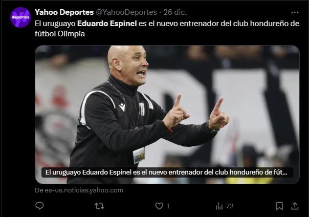 Lo que dicen los medios internacionales sobre Eduardo Espinel, nuevo técnico del Olimpia