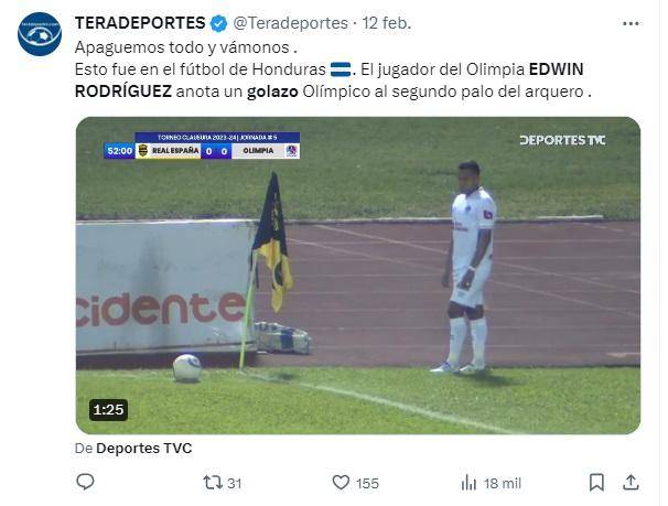 Gol olímpico de Edwin Rodríguez está dando de qué hablar en el mundo