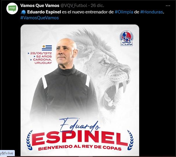 Lo que dicen los medios internacionales sobre Eduardo Espinel, nuevo técnico del Olimpia