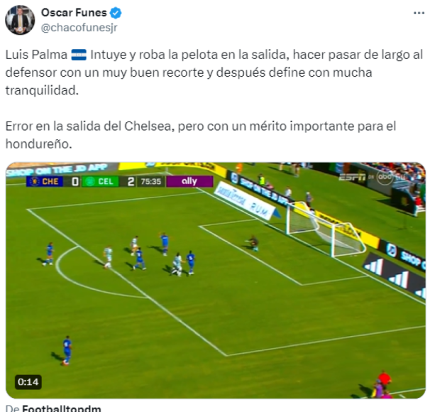 Luis Palma anota golazo a Chelsea y esto dice la prensa: “Se está divirtiendo”