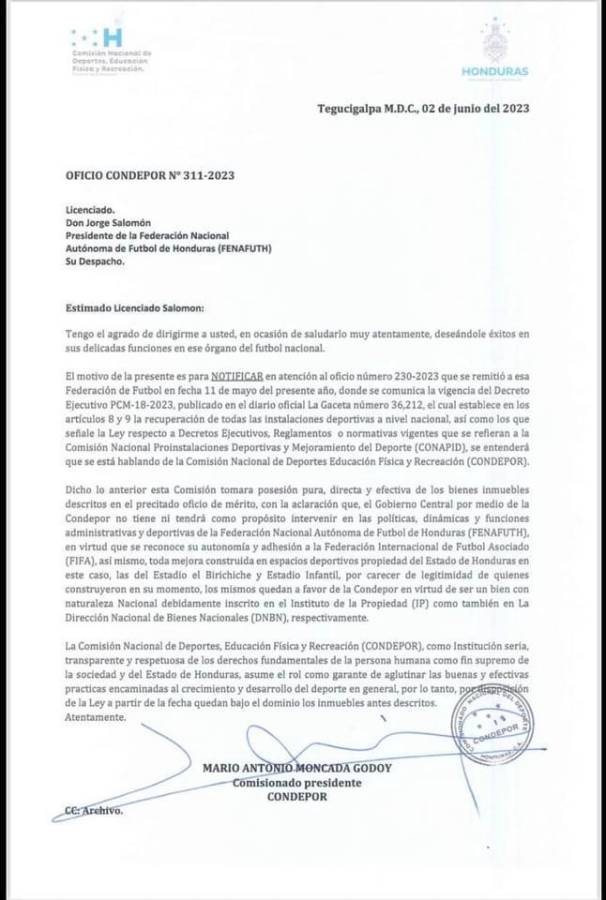 Mario Moncada responde a Fenafuth sobre el Birichiche: “Esta no es una intervención gubernamental”