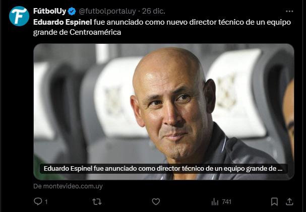 Lo que dicen los medios internacionales sobre Eduardo Espinel, nuevo técnico del Olimpia