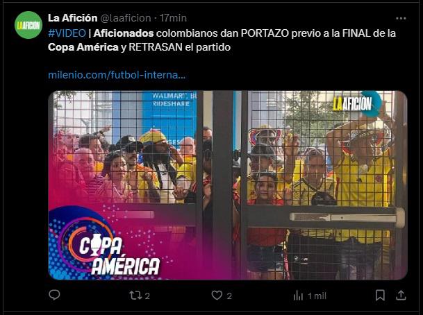 Lo que dicen medios tras disturbios fuera de estadio previo a final de Copa América