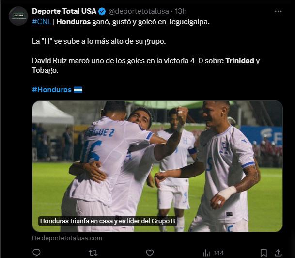 Honduras golea y esto dicen los periodistas tras triunfo sobre Trinidad y Tobago