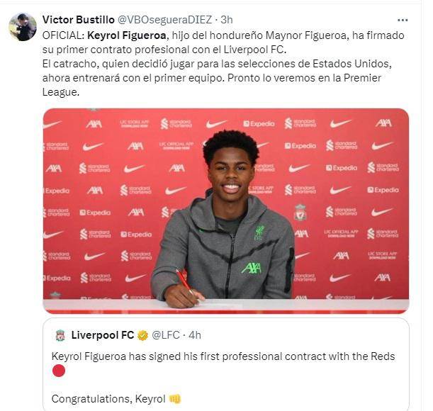 Lo que dicen los medios sobre primer contrato de Keyrol Figueroa con el Liverpool