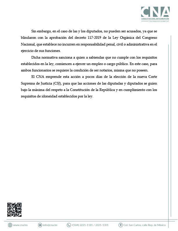 CNA denuncia ante MP nombramiento irregular del procurador y subprocurador de la República