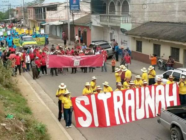 Marcha sindical en la ciudad de Danlí, al oriente de Honduras. (FOTOS: Gisela Rodríguez)