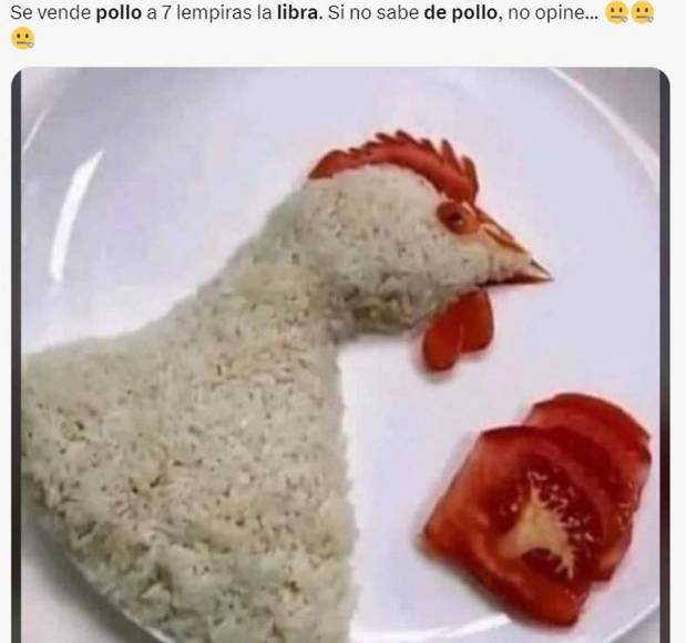 Así es el pollo de 7 lempiras la libra: memes en redes sociales no perdonan error de funcionario