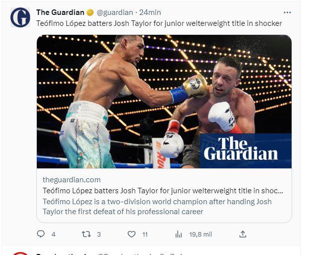 Prensa internacional reacciona al triunfo de Teófimo López ante el escocés Josh Taylor