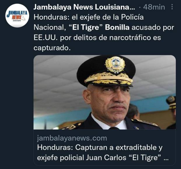 Así informa el mundo la captura del exdirector policial ‘El Tigre’ Bonilla