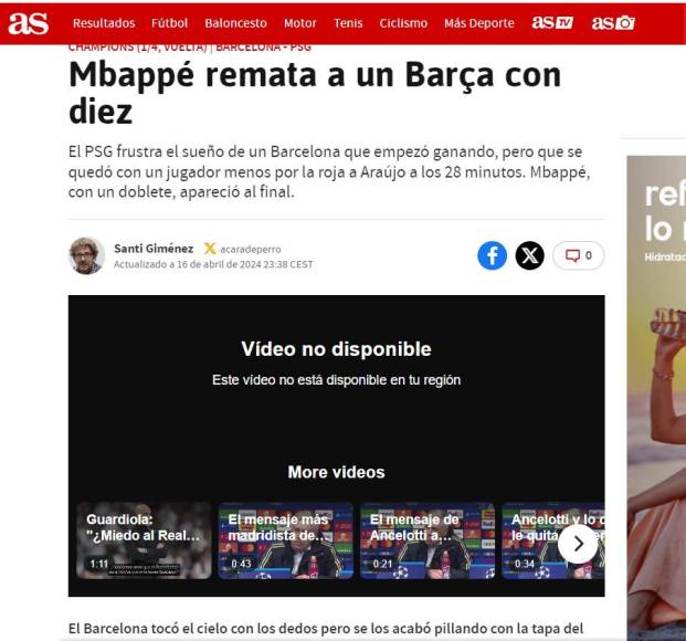 Así reaccionaron los medios tras eliminación del Barcelona ante PSG en Champions