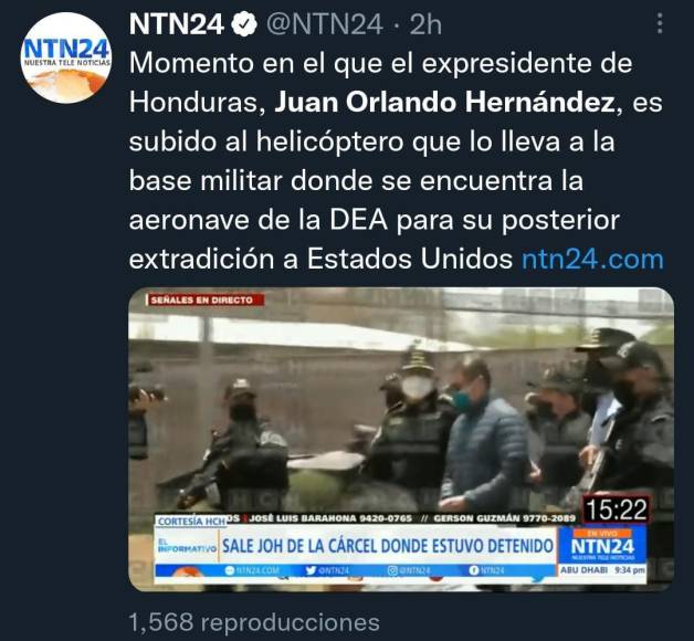 Así informó el mundo sobre la extradición de Juan Orlando Hernández a EEUU