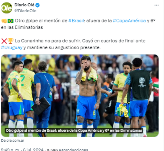 Las duras críticas a Brasil tras eliminación de Copa América