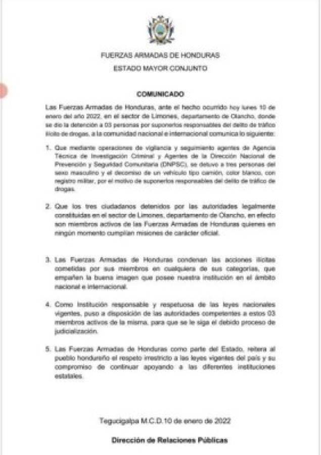 Las FFAA detallaron que los elementos venían a presentarse a sus labores, aunque no explicaron la razón por la que andaban en el camión.