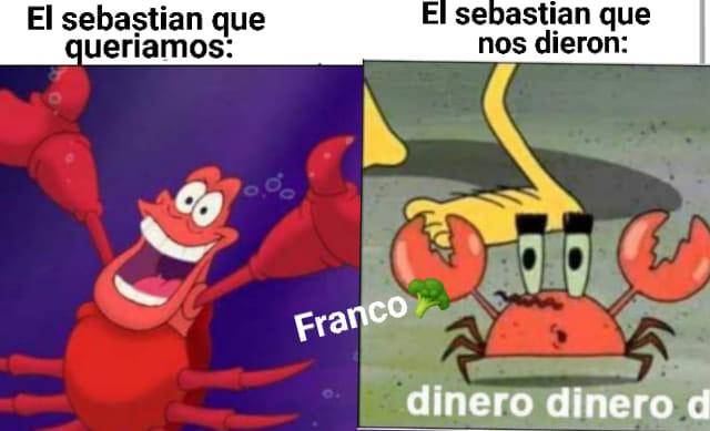 Los memes que deja la nueva imagen de Sebastián en La Sirenita