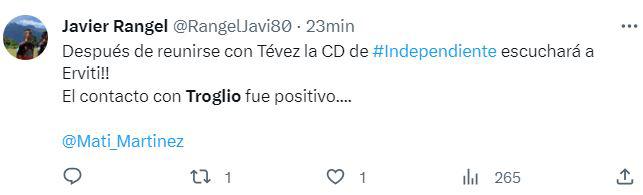 ”El contacto fue positivo”: opiniones divididas entre prensa argentina y afición de Independiente por posible llegada de Troglio