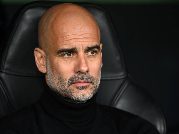 El entrenador español del Manchester City, Pep Guardiola, en el juego que terminó a favor del Real Madrid.