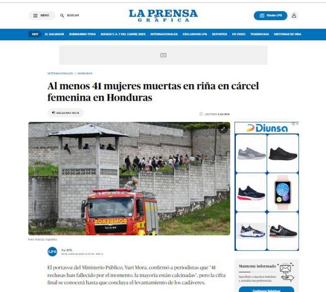 Así informa el mundo sobre la matanza dentro de la cárcel de mujeres de Támara en Honduras