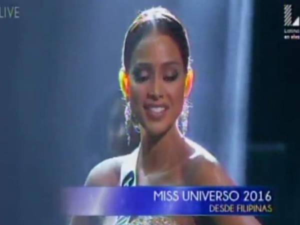 El rostro de asombro y decepción de Miss Colombia, Andrea Tovar, al ser nombrada en el tercer lugar de Miss Universo 2016.