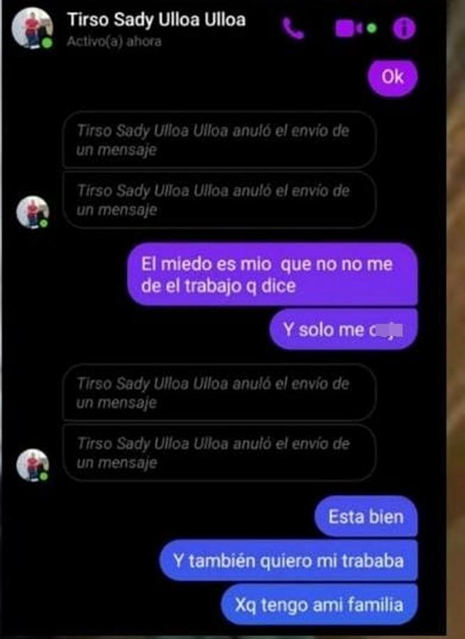 Sale a la luz chat de alto funcionario solicitando favores sexuales a cambio de trabajo en el IP