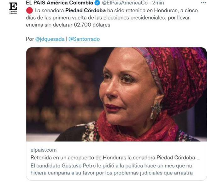 Retienen a la colombiana Piedad Córdoba en Honduras y así reacciona el mundo