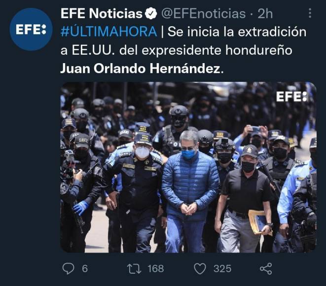 Así informó el mundo sobre la extradición de Juan Orlando Hernández a EEUU