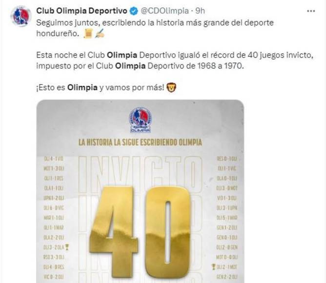 Medios y periodistas se rinden ante Olimpia tras lograr 40 partidos invictos